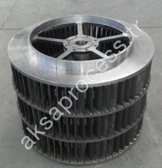 Vortex breaker classifier wheel for a dynamic air classifier, machined and assembled in our workshop